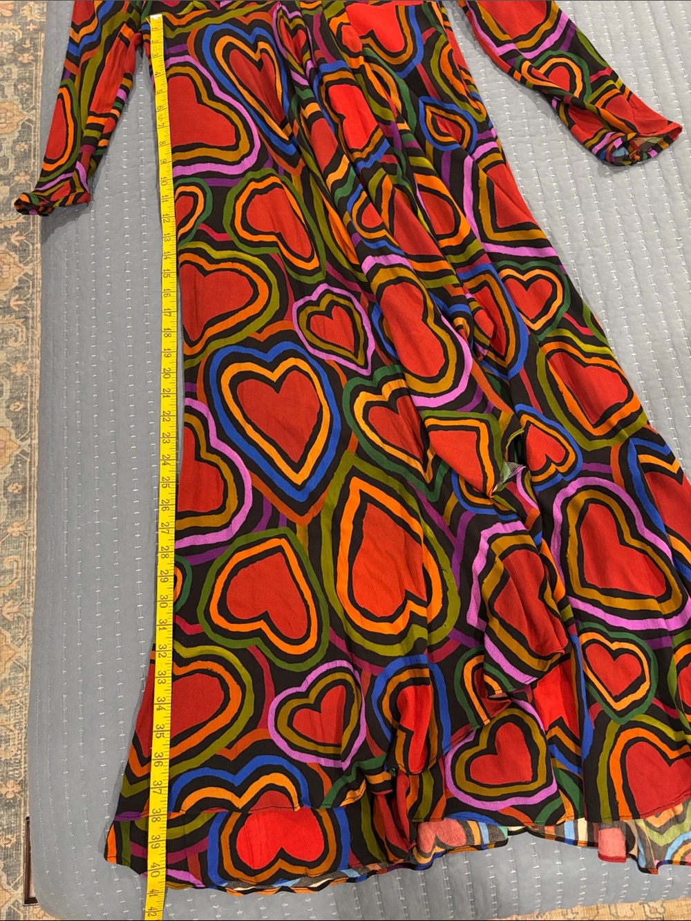 FARM Rio Red Multicolor Heart Midi Dress - Picture 10 of 10